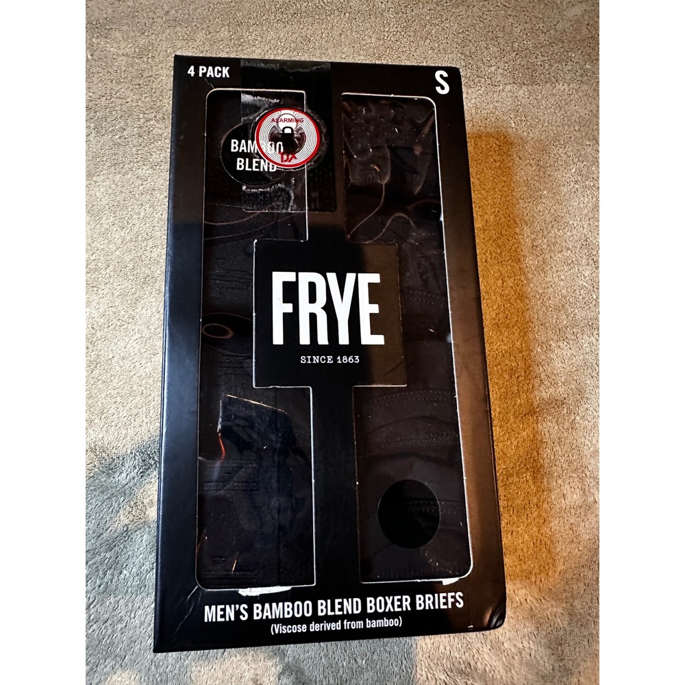 Frye Mens Bamboo Blend Boxer Briefs 4 Pack Black FR39517AS-BK Size Small